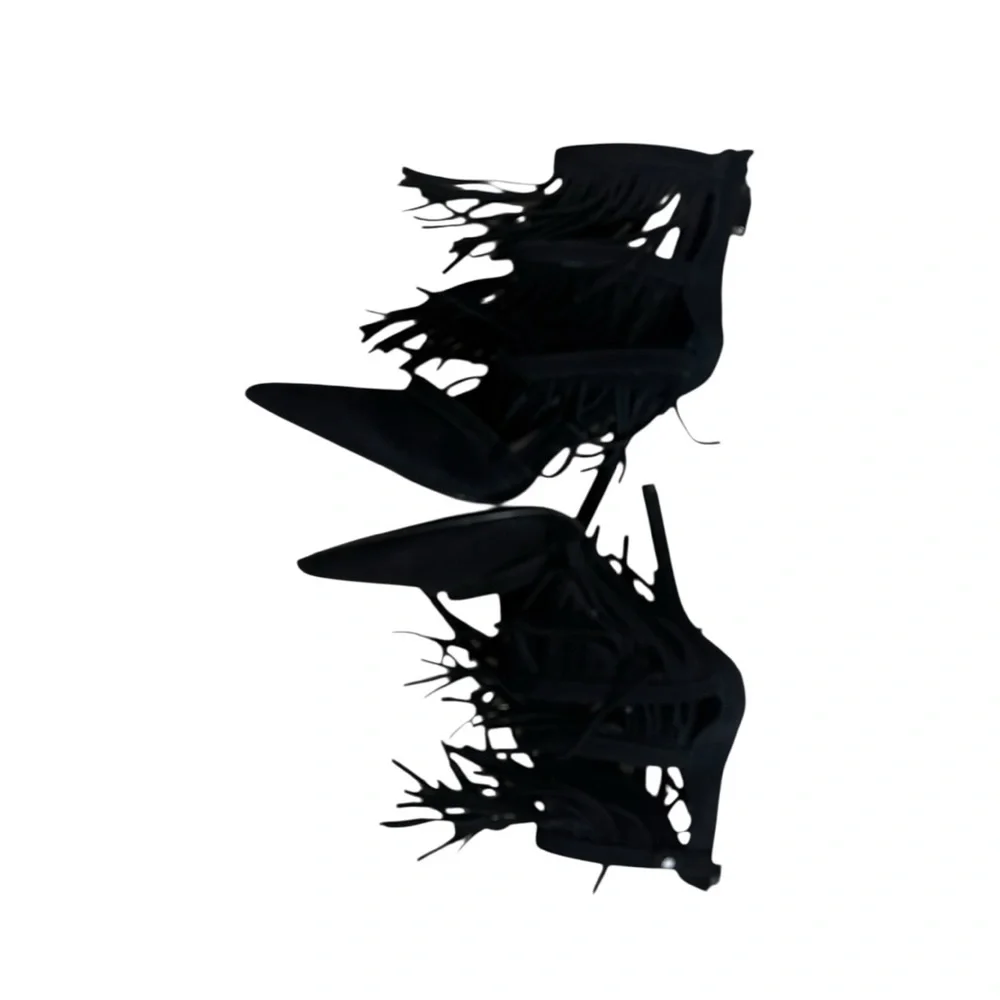 Alice + Olivia Jase Suede Fringe Heels